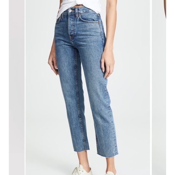 NWT Re/Done High Rise Rigid Crop Jeans Size 25 - Picture 1 of 8